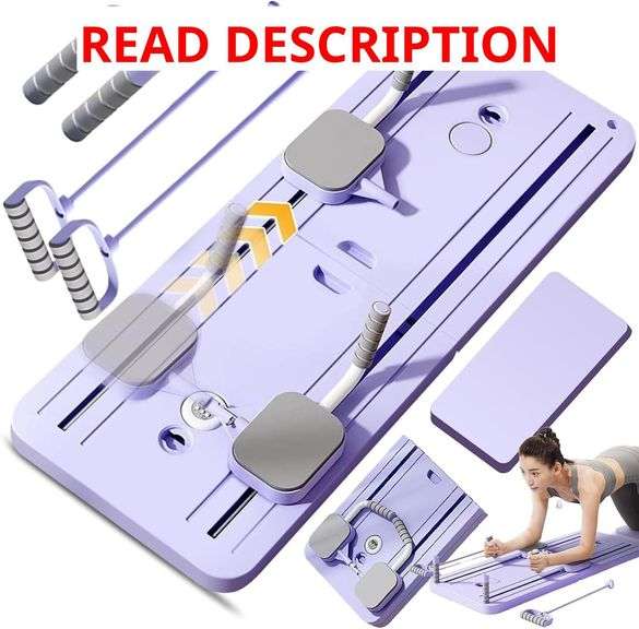Pilates Board - 2024 Pilates Reformer Set, Multi-Purpose Foldable Pilates Reformer Board for Home, 5in1 Pilates Sliding Board image