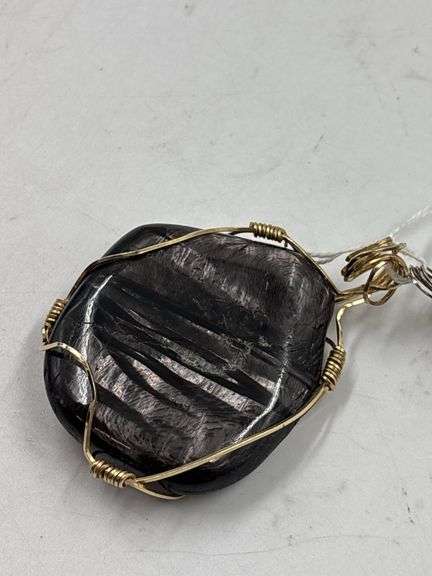 Handcrafted Stone Pendant with Wire Wrapping