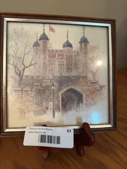 Framed Watercolor Prints - London Street Scene & Tower of London