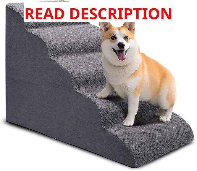 Dog Stairs for Bed, 5 Tier Dog Steps for Couch and High Bed, Non-Slip Pet Stairs, 24" High Sofa Foam Dog Stairs - Best for Small Pets, Older Dogs, Cats with Joint Pain (New-Other) image