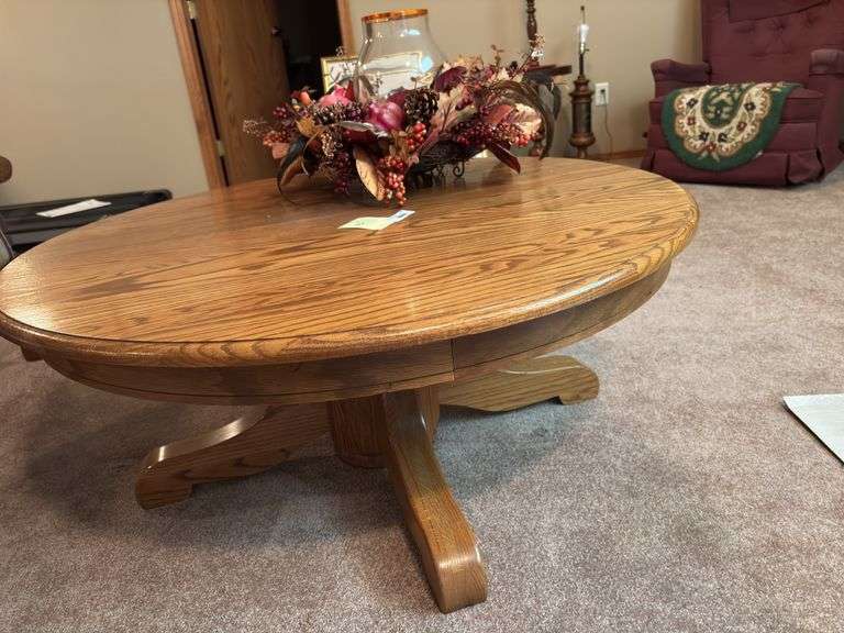 Round Oak Coffee Table - 42 inch diameter