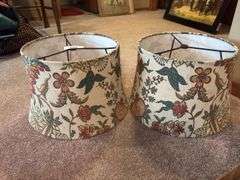 Pair of Floral Patterned Lamp Shades