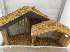 Nativity Scene Figures and Two Stables