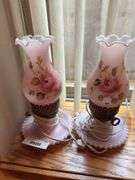 Pair of Pink Floral Table Lamps