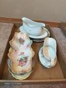 Decorative Gravy Boats and Floral Plates