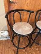 Set of Two 32” Black Metal Counter Height Bar Stools