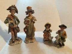Set of 4 Porcelain Figurine Statues