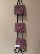 Decorative Metal Scroll "Hope, Love, Peace" Wall Hanging