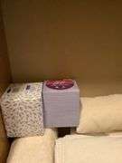 Mixed Lot of Household Linens, Hangers, and Paper Products
