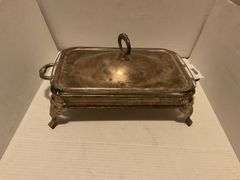 Silver Plated Glass Casserole Dish with Lid