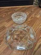 Crystal Serving Set: Decorative Bowl and Divided Dish