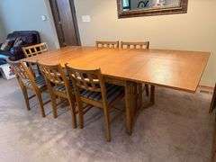 Oak Dining Table with Six Chairs