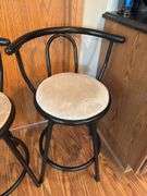 Set of Two 32” Black Metal Counter Height Bar Stools