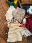 Kitchen towels, hot pads, plastic racks