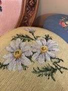 Framed Needlepoint Floral Art and Footstools