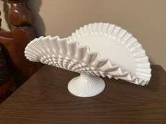 Three Decorative Milk Glass Pieces