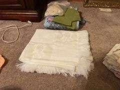 Lot of Handmade Quilts, Towels, Fabric Pieces