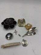 Mixed Lot of Fashion Jewelry - Brooches, Pendants, and Hair Clip