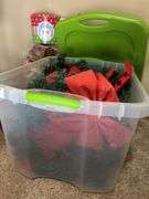 Christmas Wreath with Red Bows and Storage Container