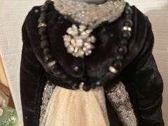 Victorian Era China Head Doll with Feathered Hat