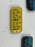 Lot of 3 Split Shot Fishing Weight Tins - Ideal and Houston Tackle