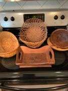 Assorted Woven Baskets and Decorative Tray