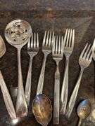Silver Plated Flatware Set: Spoons, Forks, Knives and Serving Pieces