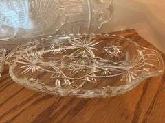 Set of Three Clear Glass Serving Dishes