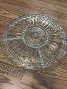 Two Clear Glass Serving Platters
