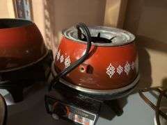 Collection of Electric Fondue Pots with Forks