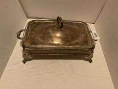 Silver Plated Glass Casserole Dish with Lid