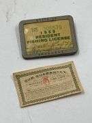 1959 Arkansas Fishing License & Pflueger Guarantee Card