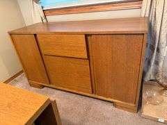 Wood Credenza with Drawers and Cabinet Space