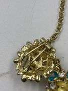 Flower Bouquet Necklace with Rhinestones
