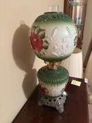 23" Rose Decorated Hurricane Lamp