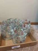 Set of Glass Bowls with Floral Detail