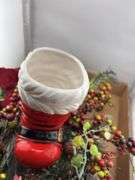 Christmas Floral Decoration with Santa Boot Vase