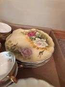 Lefton China Hand Painted Floral Teacup and Saucer Set