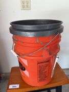Pair of Buckets with Wooden Stool