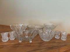 Assorted Decorative Glass Bowls and Vases - Set of 10