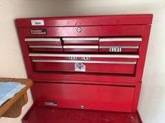 Popular Mechanics Red Rolling Tool Chest, Top: 12x26x22; Bottom: 18x27x32