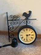 Rooster Weathervane Style Clock with Bell