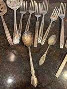 Silver Plated Flatware Set: Spoons, Forks, Knives and Serving Pieces