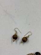 Tiger's Eye Beaded Jewelry Set: Necklace, Bracelet, and Earrings