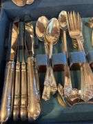 1847 Rogers Bros. Silverware Set in Wooden Case
