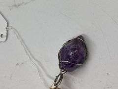 Handcrafted Stone Pendant with Wire Wrapping