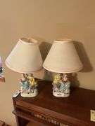Pair of Figural Porcelain Lamps - Made in Occupied Japan