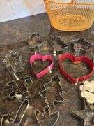 Mixed Lot of Cookie Cutters with Basket