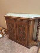 Wood Cabinet with Marble Top