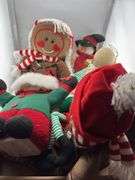 Lot of Decorative Christmas Holiday Plush Dolls - Santa, Gingerbread, Snowman, Elf, Angel